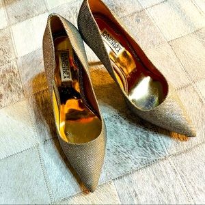 Badgely Mischka Fashion Sparkly Ivory Heels 7-1/2